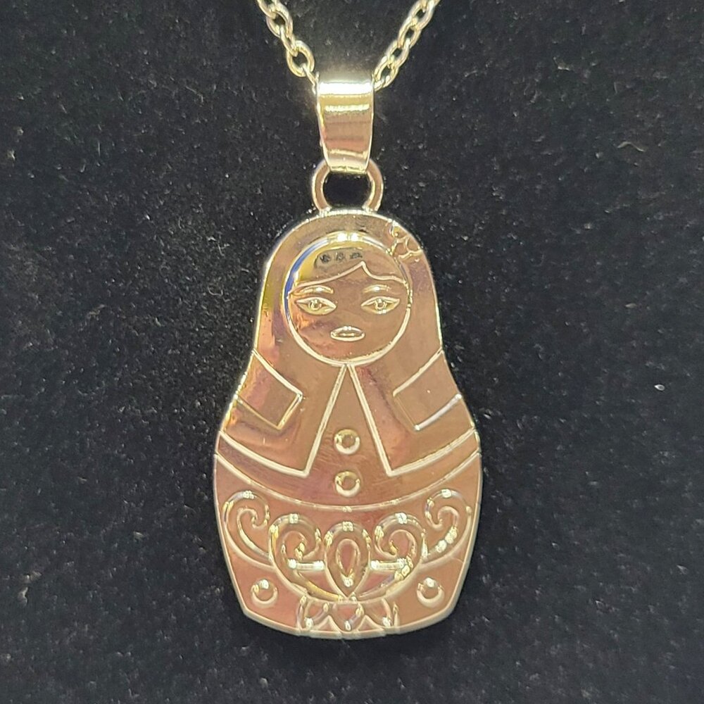 Nesting Doll Sterling Silver Necklace 925